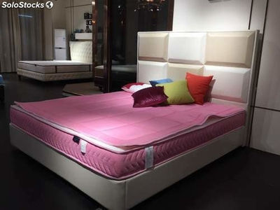 Cama americana, cama tapizada en cuero genuino modelo TR911 - Foto 2