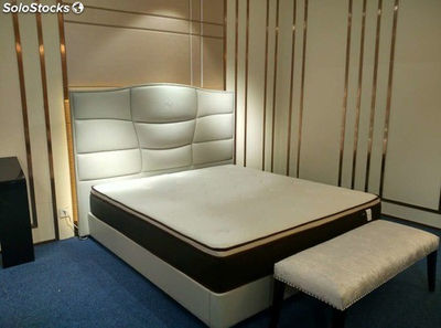 Cama americana, cama tapizada en cuero genuino modelo TR912 - Foto 2