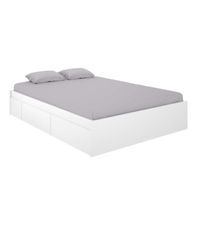 Cama canape Rus en blanco mate para colchones de 150x190 con 4 cajones 37