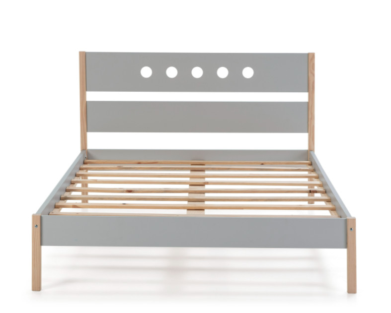 Cama Compte 135-140 cm Blanco/Natural