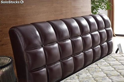 Cama de cuero real, cama tapizada en cuero genuino modelo C217 - Foto 2