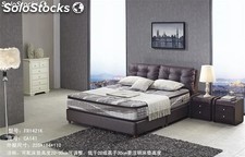 Cama de cuero real, cama tapizada en cuero genuino modelo FR1421K