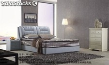 Cama de cuero real, cama tapizada en cuero genuino modelo FR1424K