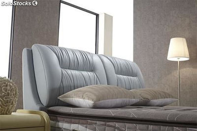 Cama de cuero real, cama tapizada en cuero genuino modelo FR1424K - Foto 2