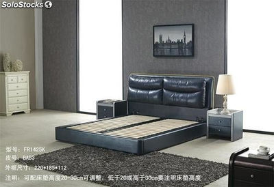 Cama de cuero real, cama tapizada en cuero genuino modelo FR1425K - Foto 3