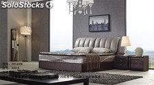 Cama de cuero real, cama tapizada en cuero genuino modelo FR1430K