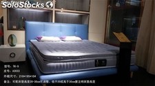 Cama de cuero real, cama tapizada en cuero genuino modelo TK-9