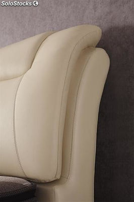 Cama de cuero real, cama tapizada en cuero genuino modelo V02 - Foto 2