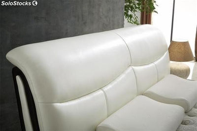 Cama de cuero real, cama tapizada en cuero genuino modelo V36 - Foto 3