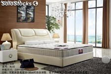 Cama de cuero real, cama tapizada en cuero genuino modelo V39