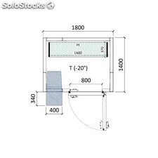 Cámara congelación 1800 x 1400 x 2320 mm