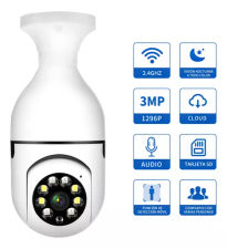 Cámara De Seguridad 3mp Hd E27 De 360° Wifi Con Alarma