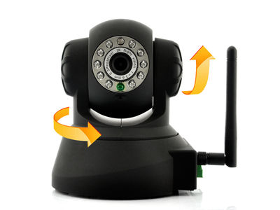 Cámara IP de vigilancia con control de ángulo y detección de movimiento (Negro)