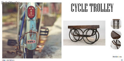 Camarera carro de madera estilo industrial vintage. Cycle Troller. - Foto 2