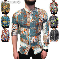 Camicia camicie uomo viscosa cotone nuova collezione 2023 fantasia colorata