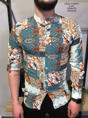 Camicia camicie uomo viscosa cotone nuova collezione 2023 fantasia colorata - Foto 5