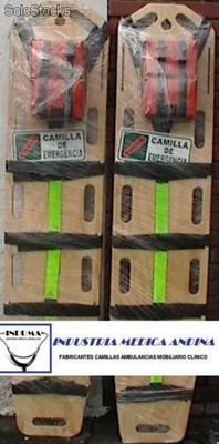 Camilla portatil tabla rigida en madera para primeros auxilios rescate camillas
