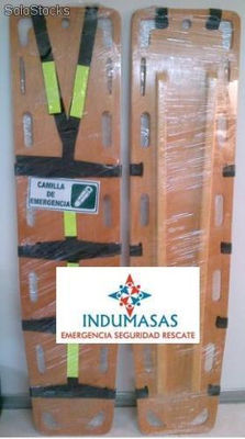 Camilla rígida en madera para emergencias - rescate seguridad industrial
