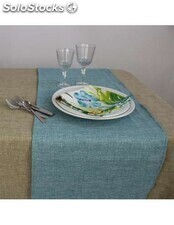Camino de mesa en tela de Hilo Rústico Color Danubio 180 x 40 cm - Foto 4