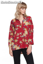 Camisa de flores mujer Chrysan Shirt Garnet