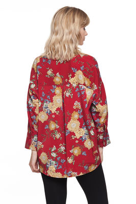 Camisa de flores mujer Chrysan Shirt Garnet - Foto 2