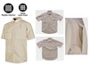 Camisa laboral manga corta color beige con rejilla interior
