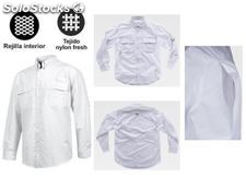 Camisa laboral manga larga color blanco con rejilla interior