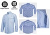 Camisa laboral manga larga color celeste con rejilla interior