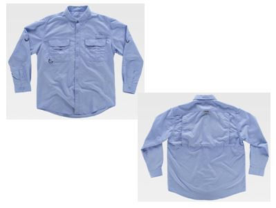 Camisa laboral manga larga color celeste con rejilla interior - Foto 2