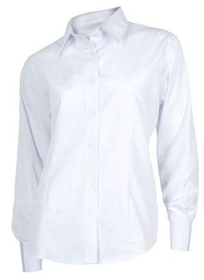 Camisa laboral manga larga entallada para señora color blanco - Foto 4