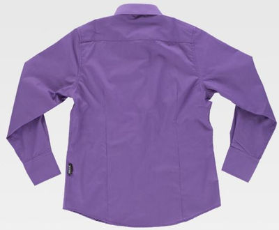 Camisa laboral manga larga entallada para señora color morado - Foto 3