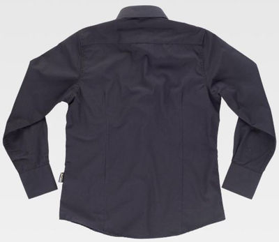 Camisa laboral manga larga entallada para señora color negro - Foto 3