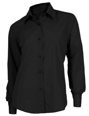 Camisa laboral manga larga entallada para señora color negro - Foto 4