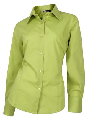 Camisa laboral manga larga entallada para señora color verde pistacho - Foto 4