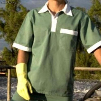 Camisa profissional em brim para uniforme - Foto 3