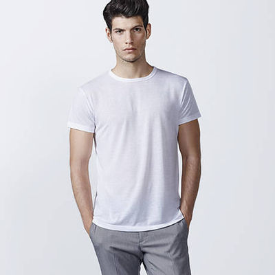 Camiseta blanca para sublimar poliester 100% efecto algodón