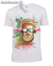 Camiseta Cuello en V Hombre Hipster