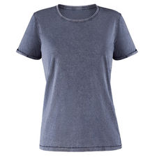 Camiseta de manga corta efecto jeans para mujer