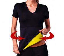 Camiseta de neopreno efecto sauna adelgaza brazos y abdomen mujeres tallas S-XXL