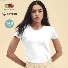 Camiseta fruit of the loom mujer cuello pico blanca