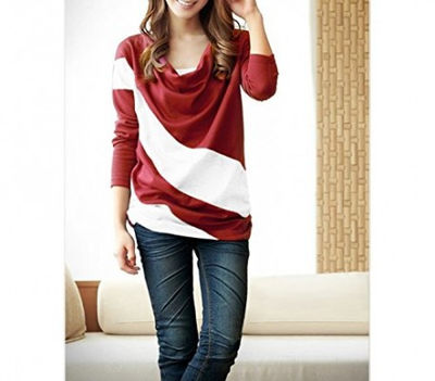 Camiseta jersey rayas moda mujer chica temporada primavera mod. ECLIPSE Rojo M