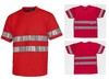 Camiseta manga corta roja con cintas reflectantes