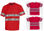 Camiseta manga corta roja con cintas reflectantes - 1