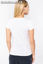 Camiseta orgánica sin costuras en cuello mujer