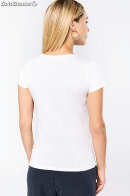 Camiseta orgánica sin costuras en cuello mujer