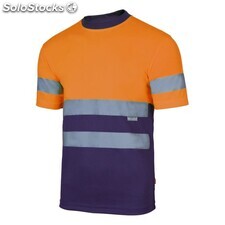 Camiseta técnica bicolor de alta visibilid naranja fiesta y azul