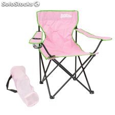 Camping Chair LIGHT Pink with Green trim