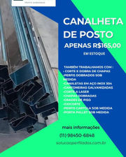 Canaleta para posto de gasolina - perfil cartola - canaleta de aço inox