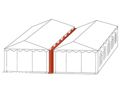 Canalina di collegamento, grondaia 12m XXL PVC bianco tendone per feste altezza