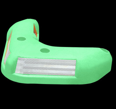 Canalizador vial bumerang amarillo o verde de 10 cm de alto sin reflejantes